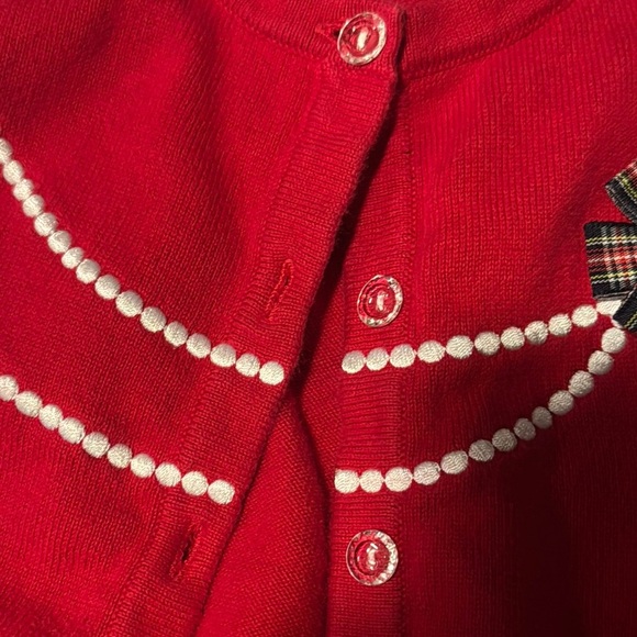 Red Cardigan with Pearl Accents - Picture 5 of 5